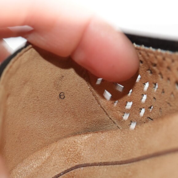 Vionic Womens Robyn Ballet Flats Size 6 Black Leather Slip On Shoes Perforated - Picture 10 of 13